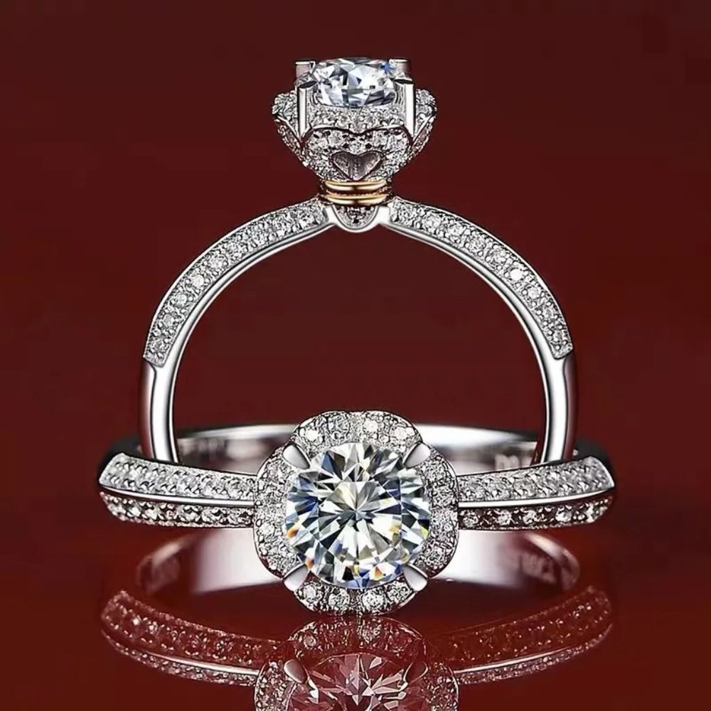 Beautiful Victorian Certified 1.00ctw Moissanite Ring - Picture 2 of 5